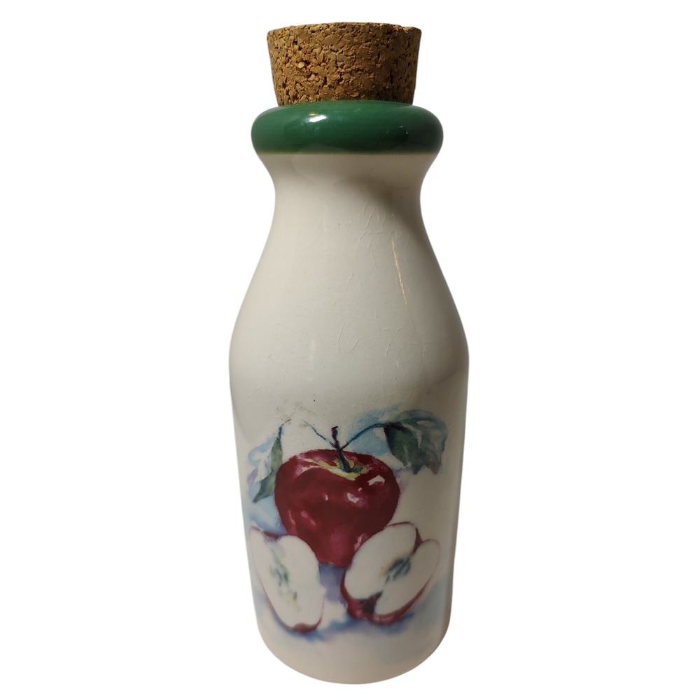 Papel Giftwares Milk Bottle Jar Jug Just Delicious Cottage Core Farm Life Apples